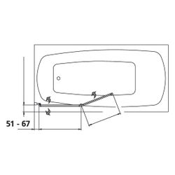 Kermi Badewannenaufsatz Vario 2000 Faltwand 2F TS1 1400x750x24mm ESG Klar 3mm Silb... KERMI-V2TS1075141AK 4046383454852 (Abb. 1)