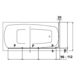 Kermi Seitenwand Vario 2000 für Badewannen TWD 1400x700x24mm Kerolan Perl 3mm Silb... KERMI-V2TWD0701412K 4046383455729 (Abb. 1)