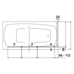 Kermi Seitenwand Vario 2000 für Badewannen TWD 1400x700x24mm Kerolan Perl 3mm Silb... KERMI-V2TWD0701412K 4046383455729 (Abb. 1)