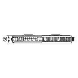 Kermi Plan-Vmulti therm-x2 Flachheizkörper glatt Typ 12 605x66x1005mm, 1112W bei... KERMI-PTX120601001N1K 4063769369180 (Abb. 1)