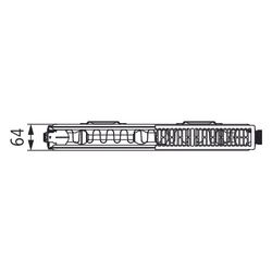 Kermi Profil Vmulti therm-x2 Flachheizkörper Typ 12 600x64x1400mm, 1721W bei 75/... KERMI-FTX120601401N1K 4063769363003 (Abb. 1)