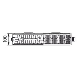 Kermi Profil Vmulti therm-x2 Flachheizkörper Typ 22 600x100x1000mm, 1666W bei 75... KERMI-FTX220601001N1K 4063769365007 (Abb. 1)