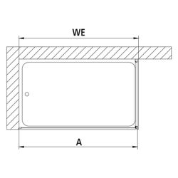 Kermi Walk-In Wall Walk-In XB WDR 2000x1600x18mm ESG Klar 8mm Schwarz Soft Anschla... KERMI-XBWDR160203PK 4051484648826 (Abb. 1)
