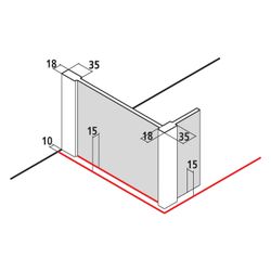 Kermi Walk-In XB Festfeld im Winkel FFW 2000x600x18mm ESG Klar 8mm Silber Hochglan... KERMI-XBFFW06020VAK 4051484432760 (Abb. 1)