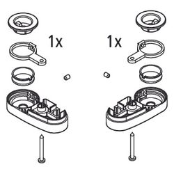 Kermi Lager Set unten, EBDI018, Silber Hochglanz, 2535006... KERMI-2535006 4051484925835 (Abb. 1)