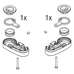 Kermi Lager Set unten, EBDI018, Silber Hochglanz, 2535006... KERMI-2535006 4051484925835 (Abb. 1)
