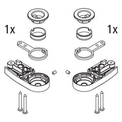 Kermi Lager Set unten, EBDI021, Silber Hochglanz, 2535015... KERMI-2535015 4051484925873 (Abb. 1)