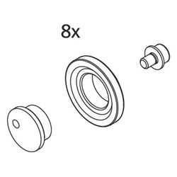Kermi Laufrollen Set, EBIN008, Silber Mattglanz/Weiß, 2533577... KERMI-2533577 4051484921905 (Abb. 1)