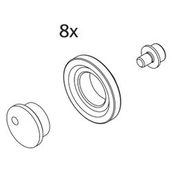 Kermi Laufrollen Set, EBIN008, Silber Mattglanz/Weiß, 2533577... KERMI-2533577 4051484921905 (Abb. 1)
