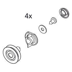 Kermi Laufrolle Set oben, EBIN015, Silber Mattglanz, 2533892... KERMI-2533892 4051484922223 (Abb. 1)