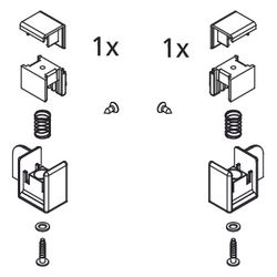 Kermi Haken Set unten kurz, EBLI024, Silber Mattglanz/Silber Hochglanz, 2534908... KERMI-2534908 4051484925200 (Abb. 1)