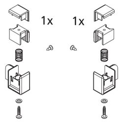 Kermi Haken Set unten kurz, EBLI024, Silber Mattglanz/Silber Hochglanz, 2534908... KERMI-2534908 4051484925200 (Abb. 1)