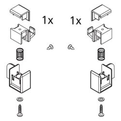 Kermi Haken Set unten lang, EBLI025, Silber Mattglanz/Silber Hochglanz, 2534909... KERMI-2534909 4051484925217 (Abb. 1)