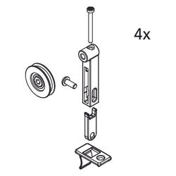 Kermi Laufrollen Set oben, EBLI026, Silber Mattglanz/Silber Hochglanz, 2534910... KERMI-2534910 4051484925224 (Abb. 1)