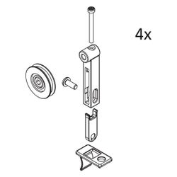 Kermi Laufrollen Set oben, EBLI026, Silber Mattglanz/Silber Hochglanz, 2534910... KERMI-2534910 4051484925224 (Abb. 1)