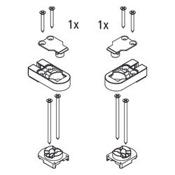 Kermi Lager Set oben für RAYA-Türen, EBRA010, Silber Mattglanz, 2534447... KERMI-2534447 4051484924098 (Abb. 1)