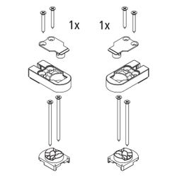 Kermi Lager Set oben für RAYA-Türen, EBRA010, Silber Mattglanz, 2534447... KERMI-2534447 4051484924098 (Abb. 1)