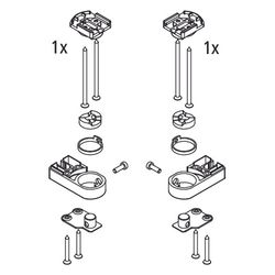 Kermi Lager Set unten für RAYA-Türen, EBRA011, Silber Hochglanz, 2534449... KERMI-2534449 4051484924104 (Abb. 1)