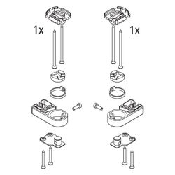 Kermi Lager Set unten für RAYA-Türen, EBRA011, Silber Hochglanz, 2534449... KERMI-2534449 4051484924104 (Abb. 1)
