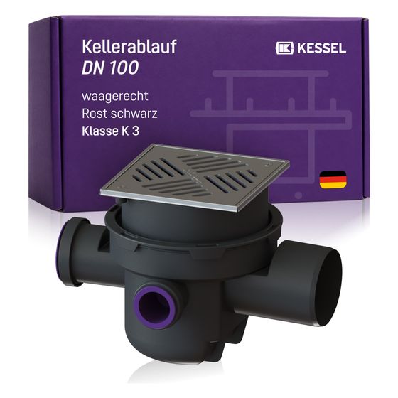 Kessel Kellerablauf DN 100 Klasse K3, Rost Edelstahl