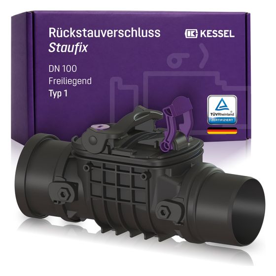 Kessel Rückstauverschluss Staufix, DN 100 Typ 1, freiliegend