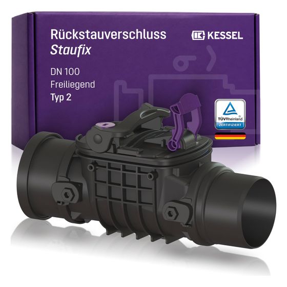 Kessel Rückstauverschluss Staufix, DN 100 Typ 2, freiliegend