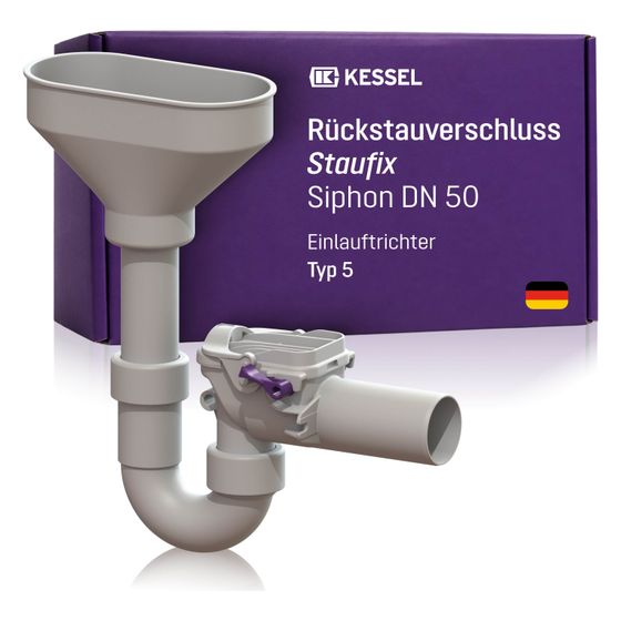 Kessel Rückstauverschluss Staufix Siphon DN 50 Einlauftrichter Typ 5