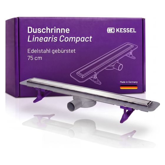 Kessel Duschrinne Linearis Compact DN 50 WaD, V2A, Länge 750mm