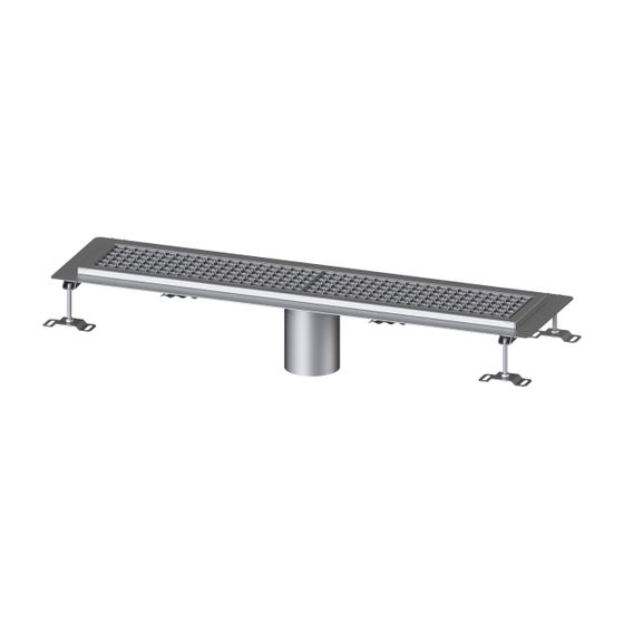 Kessel Kastenrinne Ferrofix, DN 125, 200x1.050mm, mit Klebeflansch Höhe 15mm, Edelstahl, Silber