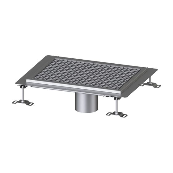 Kessel Kastenrinne Ferrofix, DN 125, 400x550mm, mit Klebeflansch Höhe 15mm, Edelstahl, Silber