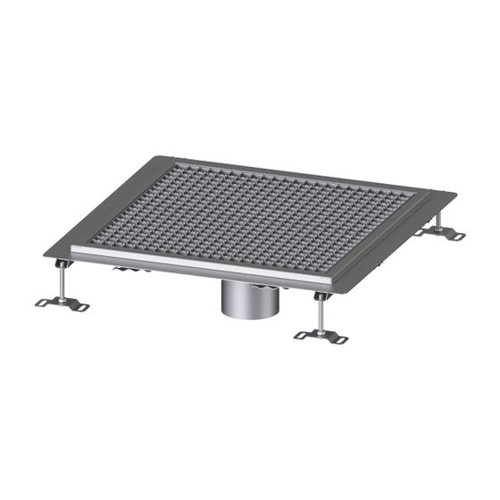 Kessel Bodenwanne Ferrofix, DN 125, 600x600mm, 15mm Klebeflansch, Edelstahl, Silber