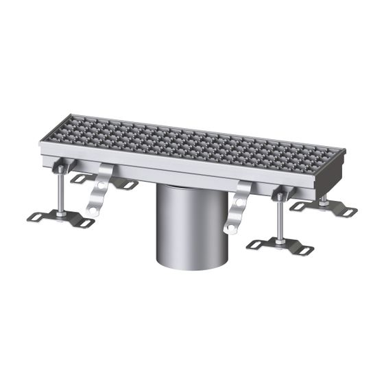 Kessel Kastenrinne Ferrofix, DN 125, 156x514mm, ohne Klebeflansch, Edelstahl, Silber