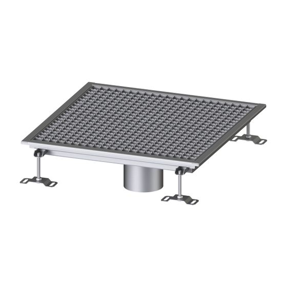 Kessel Bodenwanne Ferrofix, DN 125, 600x600mm, ohne Klebeflansch, Edelstahl, Silber