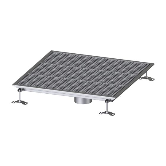 Kessel Bodenwanne Ferrofix, DN 125, 800x800mm, ohne Klebeflansch, Edelstahl, Silber