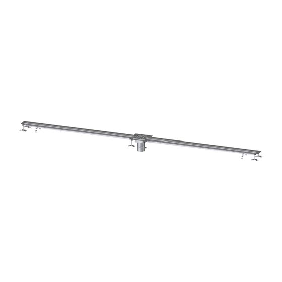 Kessel Schlitzrinne Ferrofix, DN 125, 17x4.000mm, Klebeflansch mittig, Höhe 6mm, Edelstahl, Silber