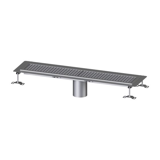 Kessel Kastenrinne Ferrofix, DN 125, 200x1.050mm, mit Klebeflansch Höhe 6mm, Edelstahl, Silber