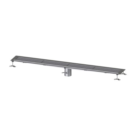 Kessel Kastenrinne Ferrofix, DN 125, 200x2.050mm, mit Klebeflansch Höhe 6mm, Edelstahl, Silber