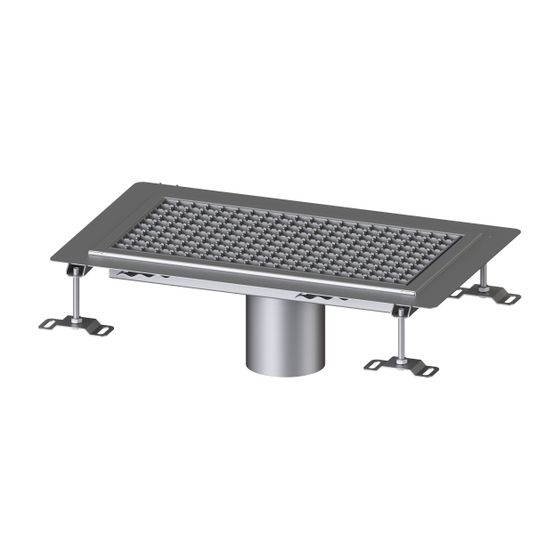 Kessel Kastenrinne Ferrofix, DN 125, 300x550mm, mit Klebeflansch Höhe 6mm, Edelstahl, Silber