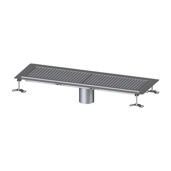 Kessel Kastenrinne Ferrofix, DN 125, 300x1.050mm, mit Klebeflansch Höhe 6mm, Edelstahl, Silber