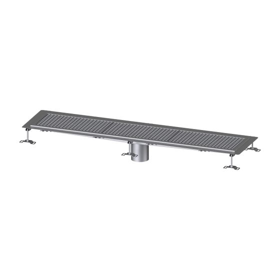 Kessel Kastenrinne Ferrofix, DN 125, 300x1.550mm, mit Klebeflansch Höhe 6mm, Edelstahl, Silber