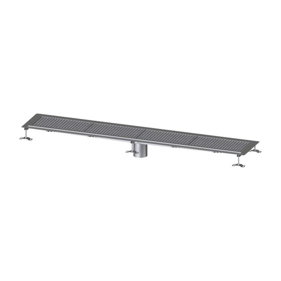 Kessel Kastenrinne Ferrofix, DN 125, 300x2.050mm, mit Klebeflansch Höhe 6mm, Edelstahl, Silber