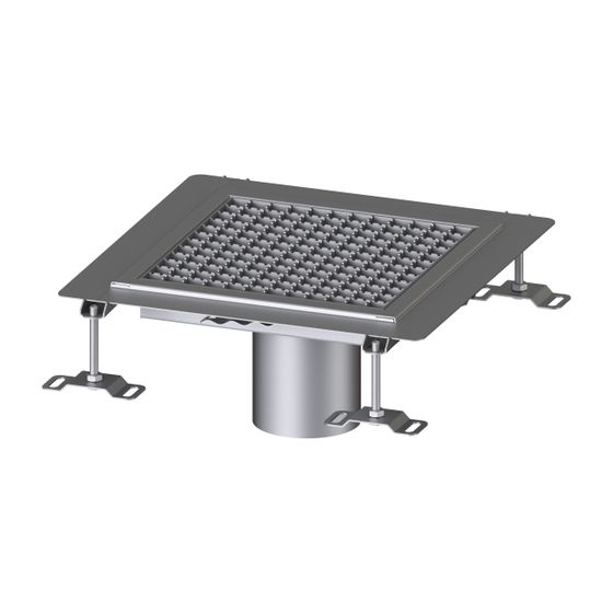 Kessel Bodenwanne Ferrofix, DN 125, 350x350mm, 6mm Klebeflansch, Edelstahl, Silber
