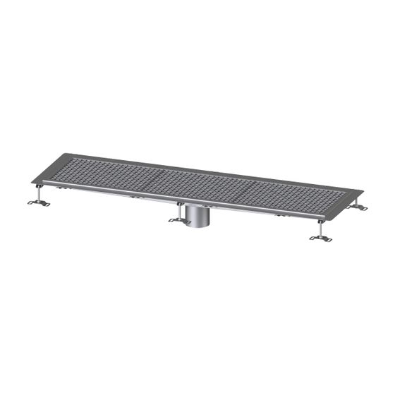 Kessel Kastenrinne Ferrofix, DN 125, 400x1.550mm, mit Klebeflansch Höhe 6mm, Edelstahl, Silber