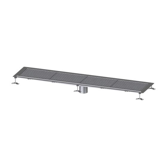 Kessel Kastenrinne Ferrofix, DN 125, 400x2.050mm, mit Klebeflansch Höhe 6mm, Edelstahl, Silber