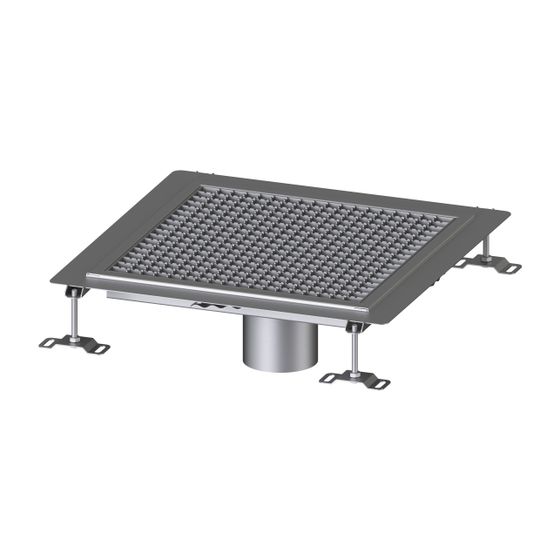 Kessel Bodenwanne Ferrofix, DN 125, 500x500mm, 6mm Klebeflansch, Edelstahl, Silber