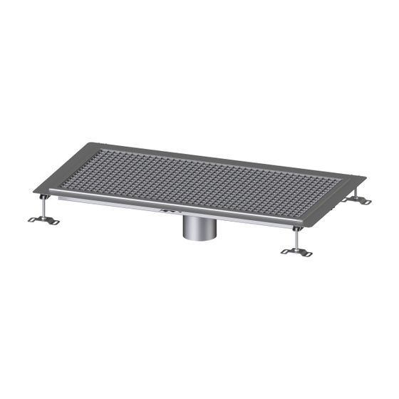 Kessel Bodenwanne Ferrofix, DN 125, 500x1.000mm, 6mm Klebeflansch, Edelstahl, Silber