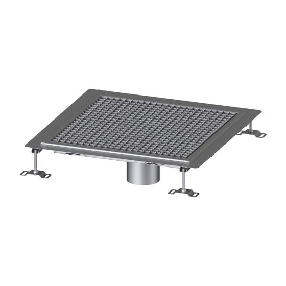 Kessel Bodenwanne Ferrofix, DN 125, 600x600mm, 6mm Klebeflansch, Edelstahl, Silber