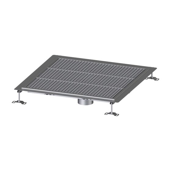 Kessel Bodenwanne Ferrofix, DN 125, 800x800mm, 6mm Klebeflansch, Edelstahl, Silber
