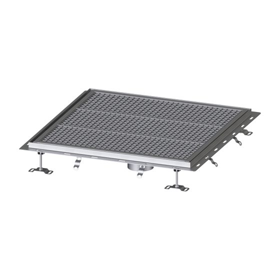 Kessel Bodenwanne Ferrofix, DN 125, 800x800mm, mit Fliesenanschlusswinkel, Edelstahl, Silber