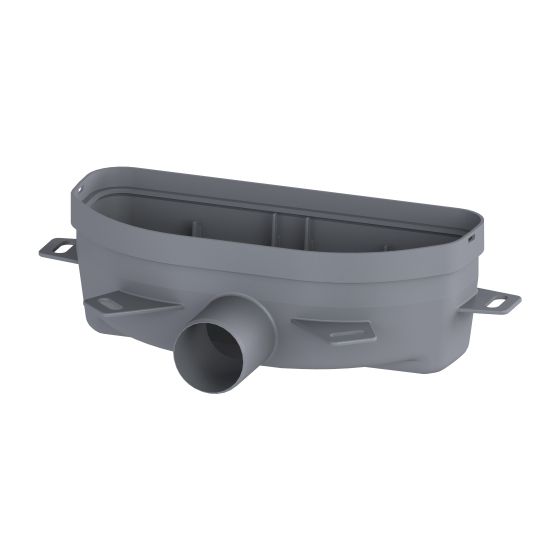Kessel Grundkörper für Linearis Infinity, Bauhöhe 90mm, Auslauf seitlich DN 50, 681058
